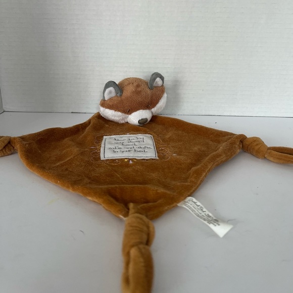 Grasslands Road Sleepy Fox Baby Security Blanket Lovey Plush Brown Corner Knots - Picture 1 of 8